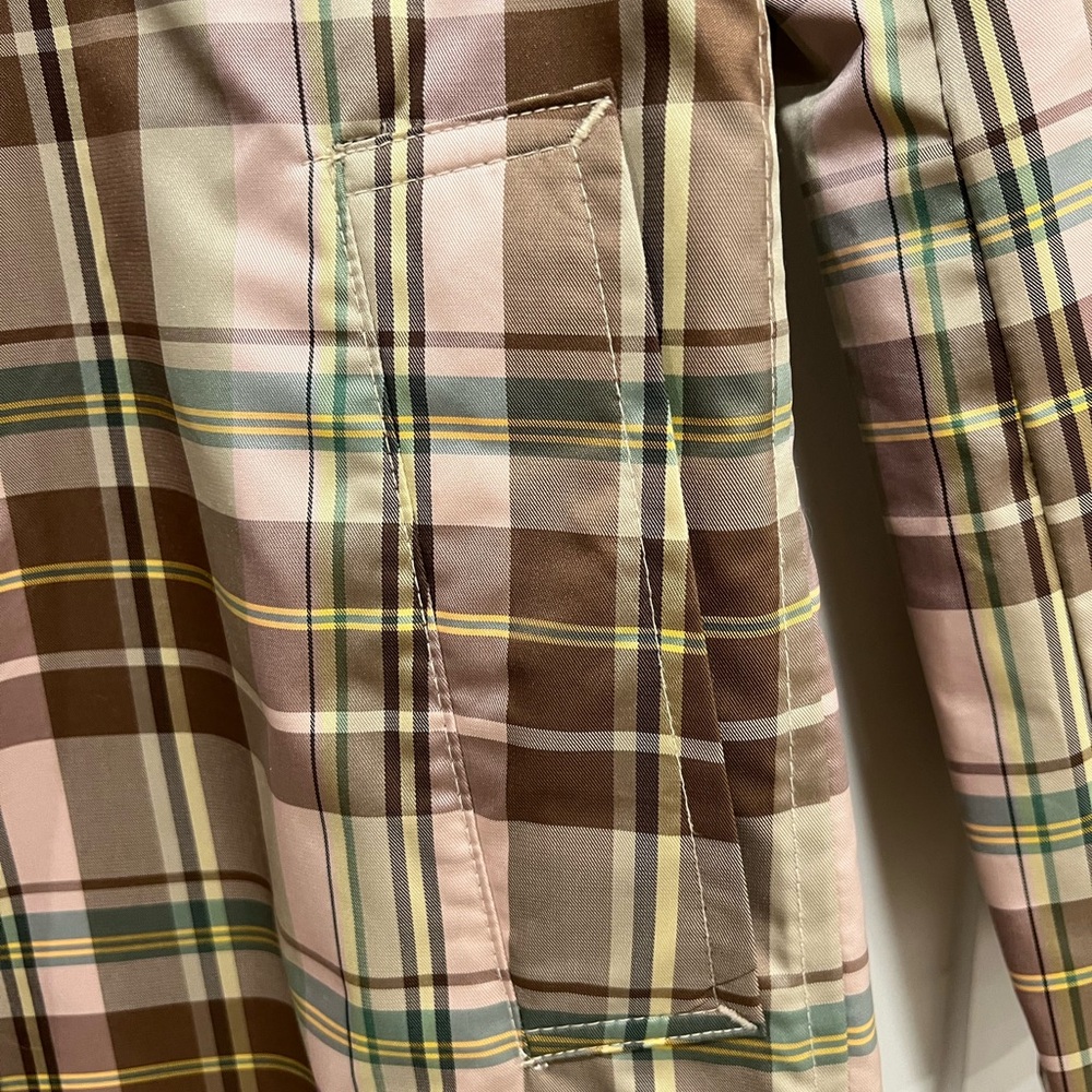 GAP Women's Trench Coat - Brown and Pink Plaid - Picture 6 of 16